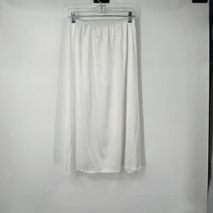 Womens VASSERETTE White Lace Trimmed Long Half Slip XL Style 11 122 Classy Sissy - Picture 1 of 8