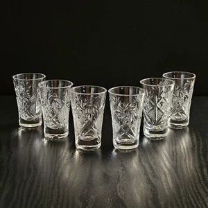 Elegant and Modern Russian Cut Crystal Shot Tequila Glasses 1.2oz, Set of 6 - Picture 1 of 7