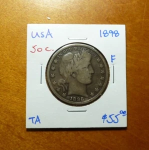 11744 0 USA 1898 Barber Half Dollar, Fine - Picture 1 of 2