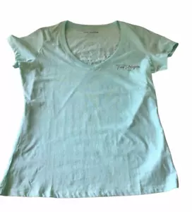 Camiseta True Religion Mujer Cuello en V Escritura Logo Buda Como Nueva Talla X-Grande - Imagen 1 de 4