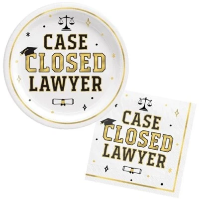 Platos y servilletas de papel de graduación de la Facultad de Derecho paquete económico grado 30 Foto 1 de 2