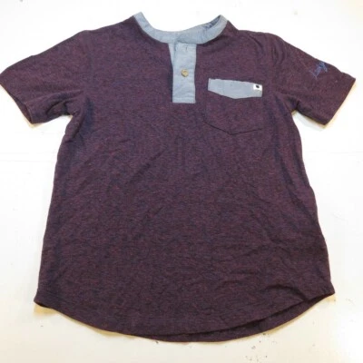 LUCKY BRAND DESIGNER Henley POCKET TEE T SHIRT Boys S Purple  - Image 1 of 4