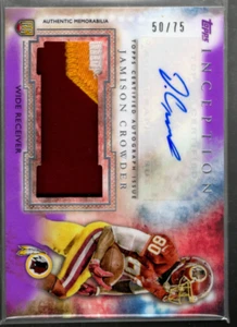 B4624 2015 Inception Jumbo Patch Autographs Purple #AJPJC Jamison Crowder Jsy/75 - Picture 1 of 2