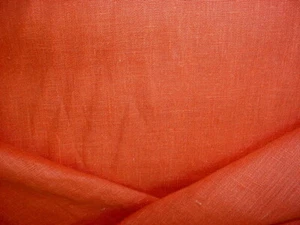 16Y NOVELTEX 9552 TUSCANY SPICE SOLID MANDARIN LINEN DRAPERY UPHOLSTERY FABRIC - Picture 1 of 4