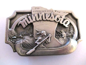 NICE VINTAGE 1984 COMMEMORATIVE MINNESOTA ADVERTISING BELT BUCKLE 415/1000 *RARE - Picture 1 of 4