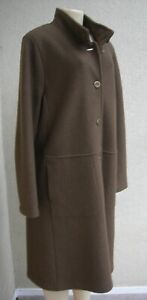 Geiger Collections Size 42 Boiled Wool Rich Brown Long Top Coat Made in Austria