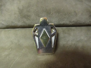 Clip design diamante ottone metallo placcato cromato art deco anni '20 con retro cornice foto - Foto 1 di 3