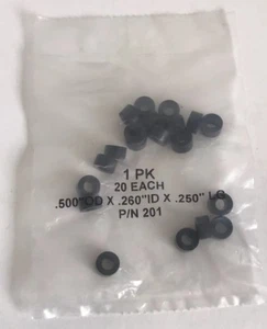 20 Black Plastic Spacers (LDPE) .500"OD x .260”ID x .250” LG P/N 201 - Picture 1 of 1