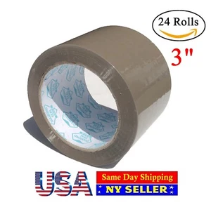 3 inch Packing Tape Tan 110 yards 24 Roll Carton Sealing Brown-ST ShipMailers - Picture 1 of 5