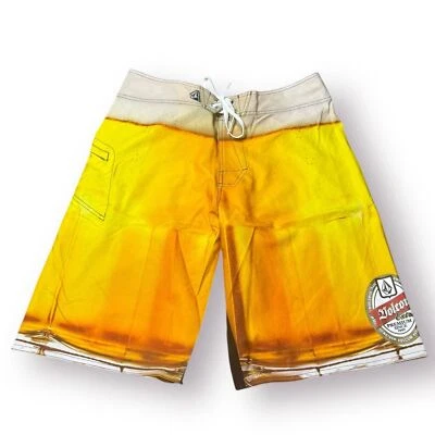 Volcom Beer Glass Board Shorts Size 32" Swim Trunks Retro Funny Print Y2K Rare - Image 1 of 4