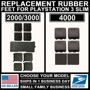 Feet for PlayStation PS3 Slim Screw Hole Cover Replacement 2000/3000/4000 Rubber - Picture 1 of 13