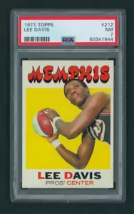 1971 Topps Lee Davis #212 PSA 7 NM MEMPHIS PROS Center NEWEST QR LABEL - Picture 1 of 2