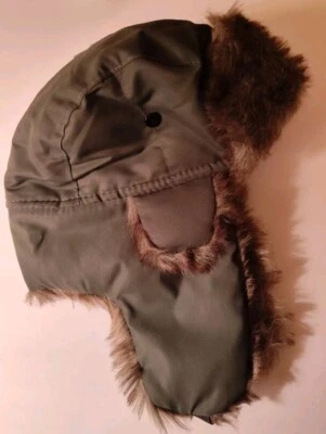 Sombrero de invierno verde estilo bombardero de poliéster unisex Foto 1 de 4