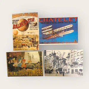 4 France Vintage Art Nouveau Style Untraveled Advertising Postcards - Picture 1 of 10