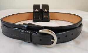 Vintage Black Leather Belt Don Hume USBP B106 Western Cowboy Rockabilly 40" Ammo