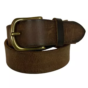 American Eagle Mens Brown Distressed Leather Belt Size 36 Brass Buckle Casual - Picture 1 of 3