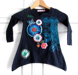 VINTAGE Y2K DESIGUAL FLORAL GRAPHIC PRINT LOGO EMBROIDERED TUNIC T-SHIRT DRESS 4 - Imagen 1 de 21