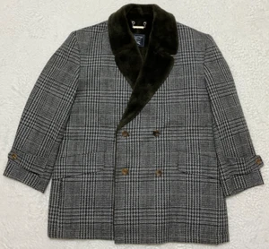 Burberrys Herren Vintage Wollmantel Karomuster grau sehr guter Zustand Gr. S - Bild 1 von 18