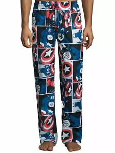 Marvel Mens Classic Captain America Flannel Sleep Pants Pajama Bottoms - Picture 1 of 1