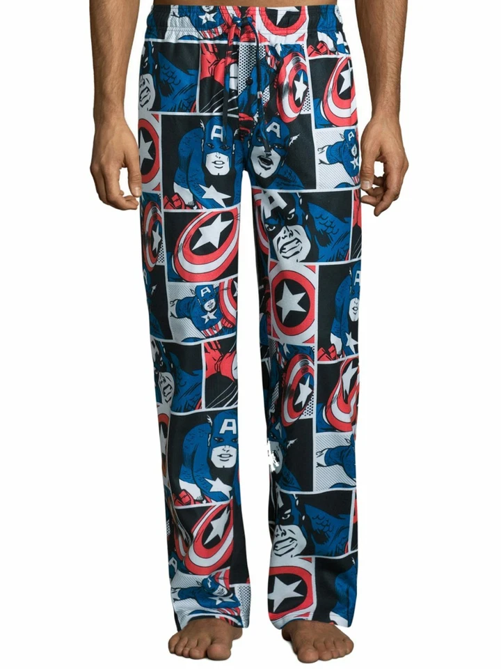 Pantalones de pijama clásicos de franela Capitán América de Marvel para hombre Foto 1 de 1