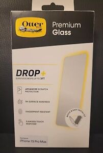 Otter Box Premium Glass For iPhone 15 PRO MAX Drop+Up To 3ft Advance Protect New
