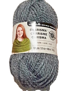 Loops and Threads Charisma Yarn #13 Charcoal 3.5 oz 109 Yard Skein Bulky 5 - Picture 1 of 5