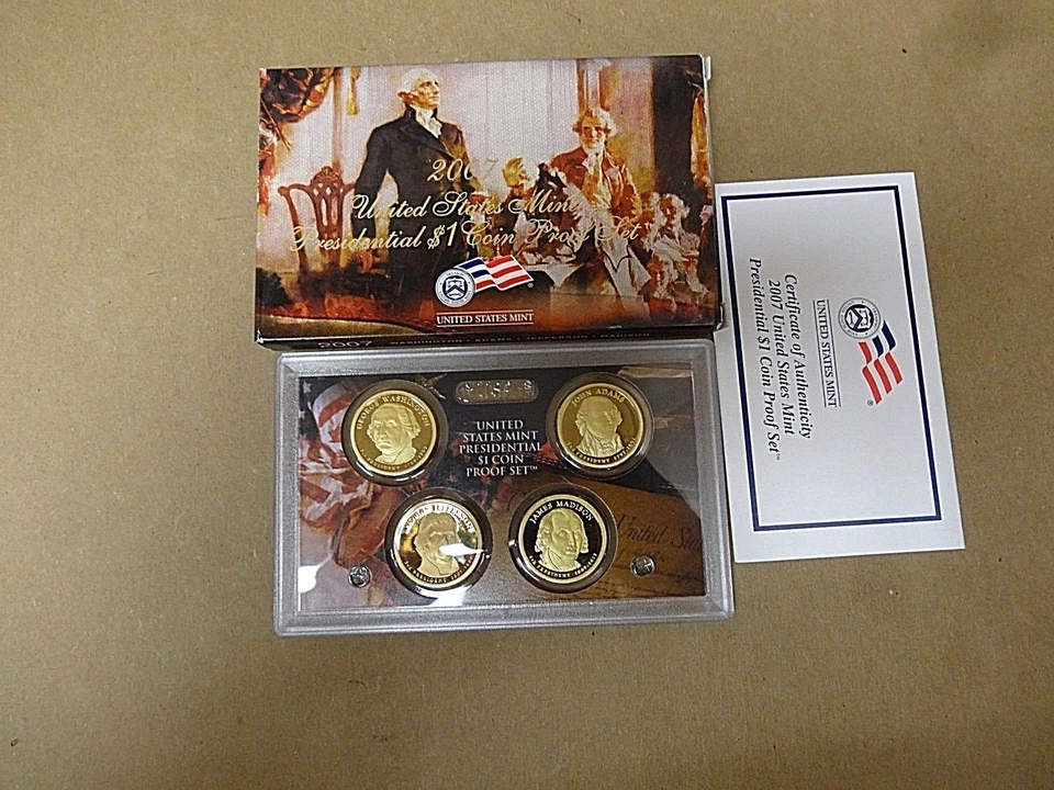 2007 United States Presidential 4 $1 Coin Proof Set in box w/COA - Image 1 of 1