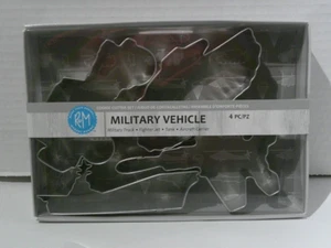 R & M 4-pc Cookie Cutter Set/Military Vehicle/Truck, Jet, Tank, Aircraft Carrier - Picture 1 of 3