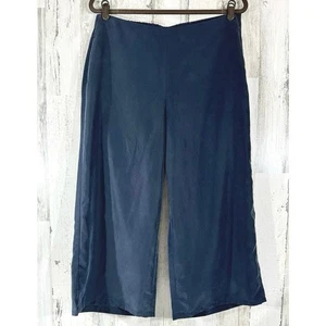 J Jill Cropped Pants Medium Petite (33x23) Navy Wide Leg Pockets Modal Blend - Picture 1 of 9