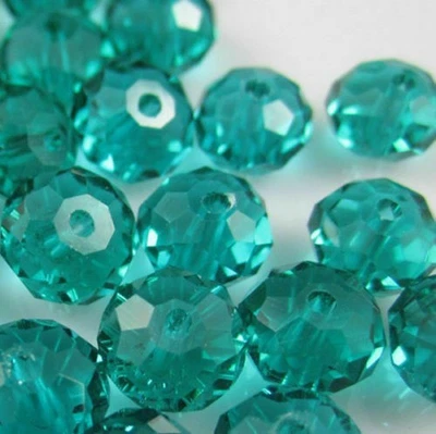 Wholesale Crystal loose charm glass beads jewelry Peacock Green  4*6mm 240 pcs - Image 1 of 4