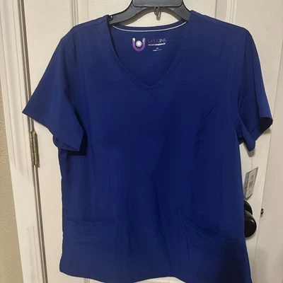Urbane Ultimate Scrubs Navy Blue Size Large Scrub Top Style 9015 - Image 1 of 4