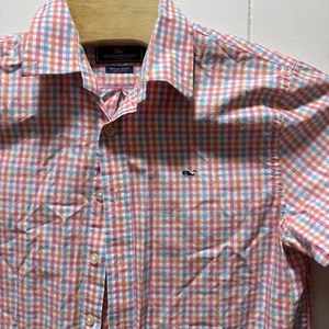 Vineyard Vines Whale Shirt Boys Size XL (18) Colorful Plaid Cotton Button Down - Picture 1 of 5