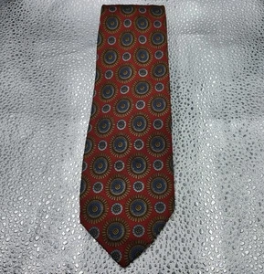 METROPOLITAN MUSEUM of ART Tie 100% Silk Necktie Floral Maroon Red Blue Classic - Picture 1 of 5
