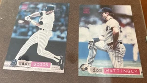 MLB Trading Cards Wade Boggs Don Mattingly Yankees Baseball 2 Cards in Case - Picture 1 of 5