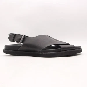 Polo Ralph Lauren Zane Herren Größe 10 Schwarz Leder Sandalen Slipper Schnalle - Bild 1 von 10