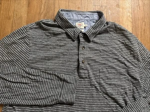 Faherty Shirt Men’s XXL 3 Button Long Sleeve Striped Grey - Picture 1 of 10