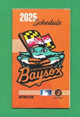 2025 Chesapeake Baysox Baseball Pocket Schedule (Eastern League) - Image 1 of 2