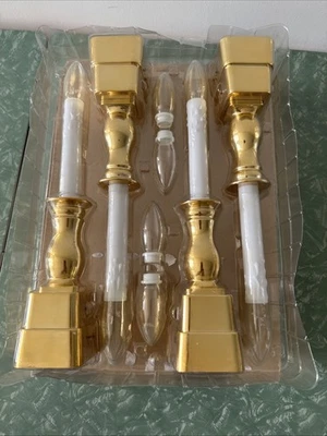 Belén Luces Velas Ventana con Sensor Batería Juego de 4 Latón Dorado Foto 1 de 4