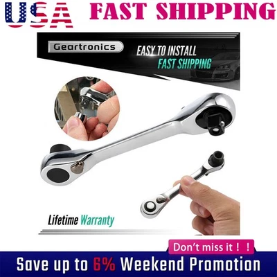 1/4" Mini Double-Ended Quick Socket Ratchet Wrench Rod Screwdriver Bit Tools USA - Image 1 of 4