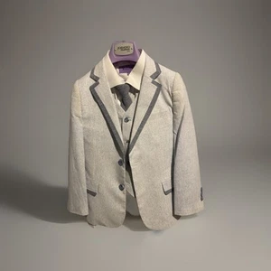 Jodano Boy Striped Suit Sz 8 - Picture 1 of 10
