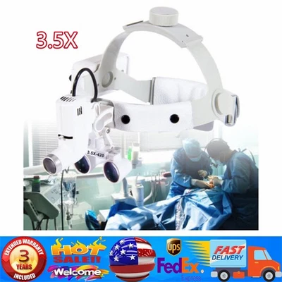 Lupa Dental Portátil Quirúrgica Médica Binoculares Lupas LED Lámpara de Luz de Cabeza Foto 1 de 4
