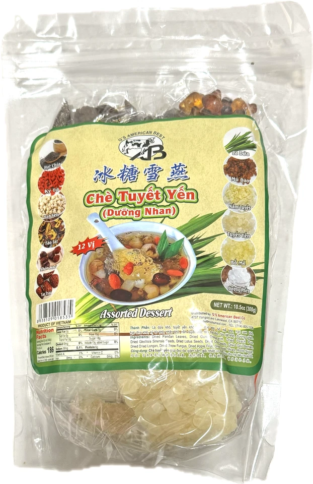 Q’S AMERICAN BEST Che Tuyet Yen Beauty Dessert Dep Da 12 Herbal Ingredients 10.5oz 3 Servings