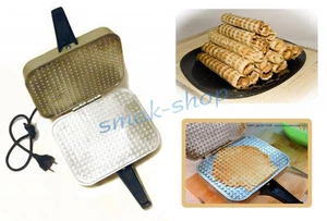 RUSSIAN USSR ELECTRIC SQUARE WAFFLE IRON MAKER EB-1/220 NEW + RECIPE IN ENGLISH - Picture 1 of 4