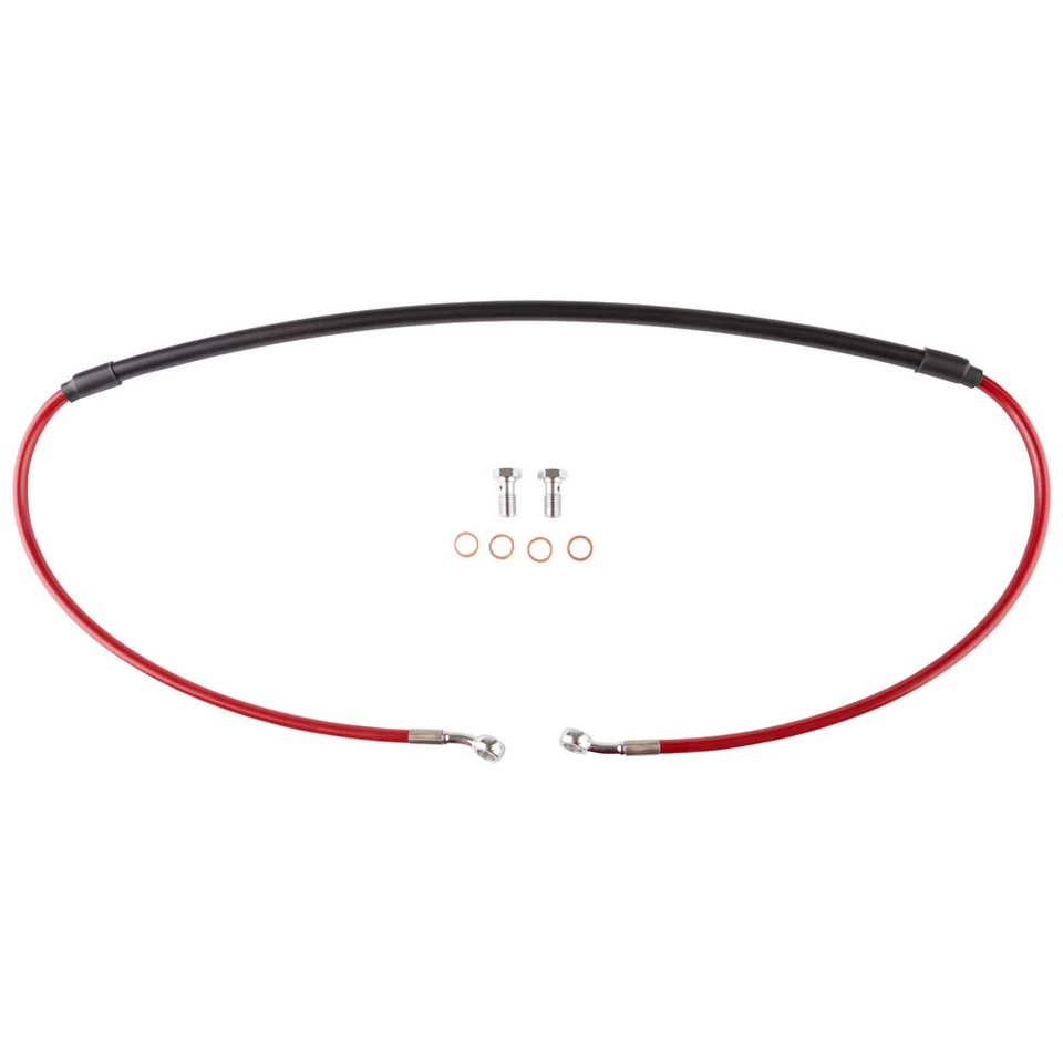 Tusk Front Steel Braided Brake Line Red For HONDA CR CRF 125R 250R 450R 500R RX - Image 1 of 1