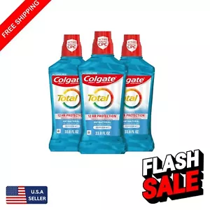 Refreshing Peppermint Antibacterial Mouthwash, Alcohol-Free, 3 x 33.8 Ounce - Picture 1 of 9