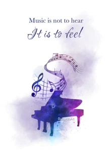 Piano ART PRINT, piano player Wall Art Gift, Music, Piano Teacher Wall Art Gift - Picture 1 of 2