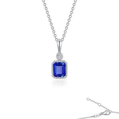 BRAND NEW Lafonn Platinum Plated Blue September Birthstone Necklace BP009SAP20 - Image 1 of 3