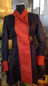 Ultra Suede Coat Artisan Designer Princess Line Fitted Size Small "One Of Kind" - Picture 1 of 7