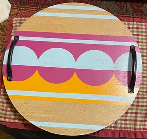 13 Inch Blue, Purple, Orange and Natural Wood Food Cutter Board - Picture 1 of 5