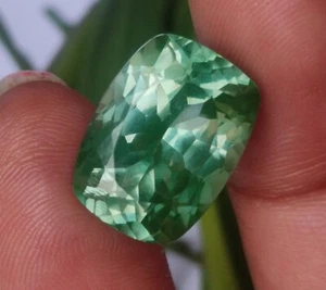 15 Ct AAA Natural Blue Green Medagascar Umba Sapphire Loose Cushion Cut Gemstone - Picture 1 of 11